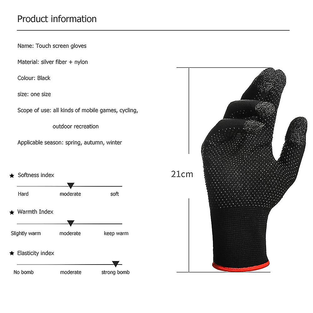 2pcs Sweat Proof Non-scratch Sensitive Touch Screen Gaming Gloves