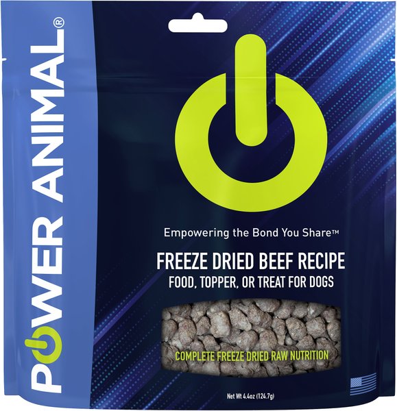 POWER Animal Beef Recipe Freeze Dried Dog Food， 4.2-oz bag