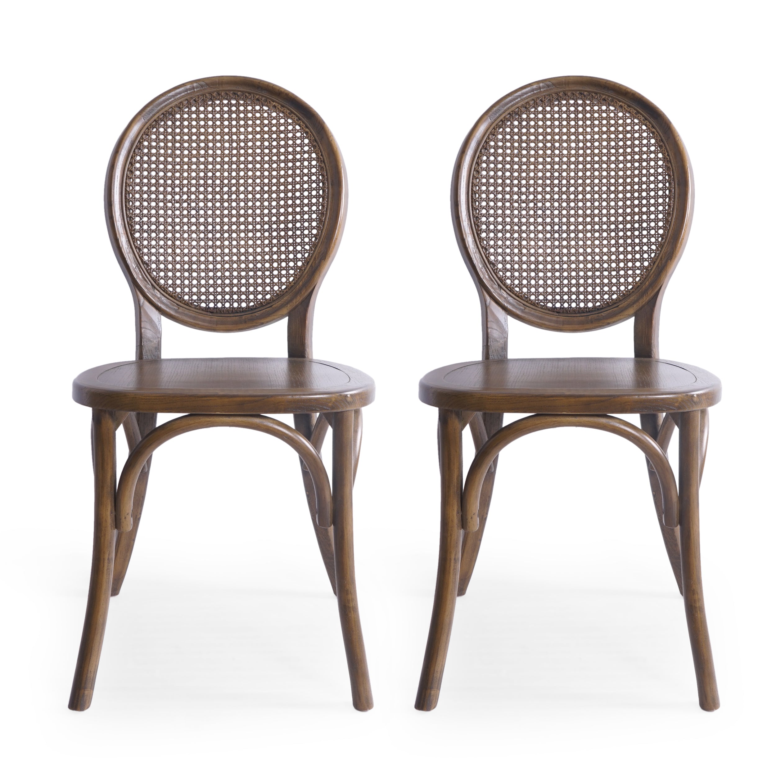 Ruhan Wooded Cane Back Dining Chair (Set of 2)