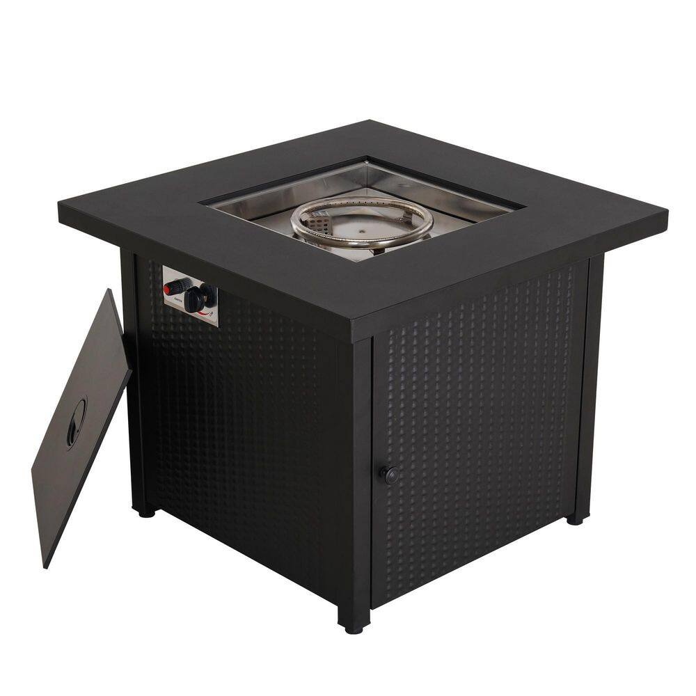 30 in. Iron Square Fire Pit Table with Table Lid ZY-50