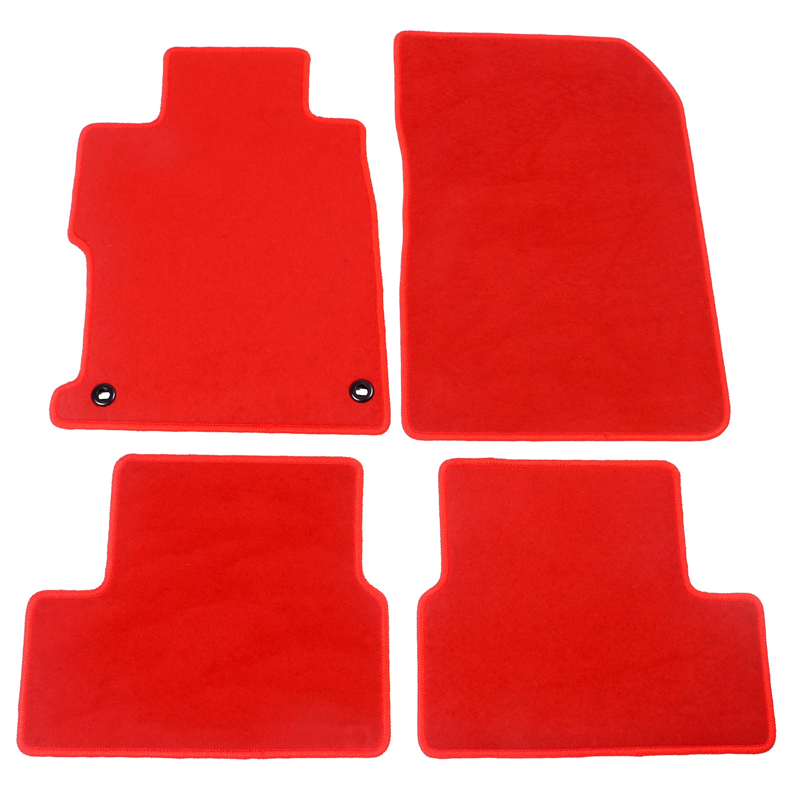 Ikon Motorsports Floor Mat Compatible With 2012-2013 Honda Civic 2-Door Coupe Factory Fitment Red Nylon Front and Rear Car Floor Mats Liner Carpets Replacement 4PCS