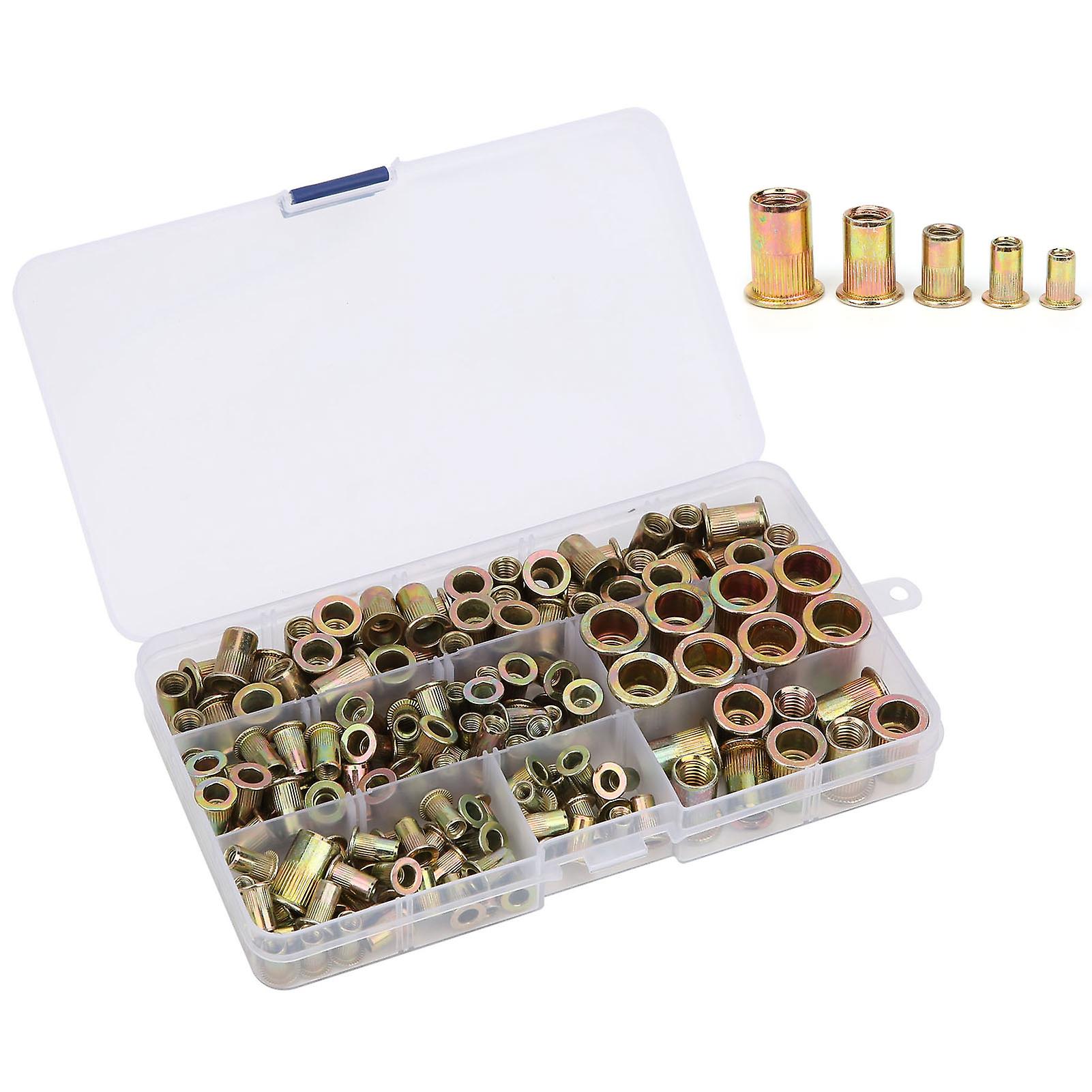 150pcs / Box Mixed Zinc Plated Rivet Nut Threaded Rivet Nut Insert Nut M4m10 Set