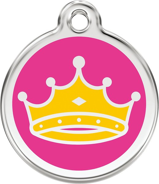 Red Dingo Queen's Crown Stainless Steel Personalized Dog and Cat ID Tag