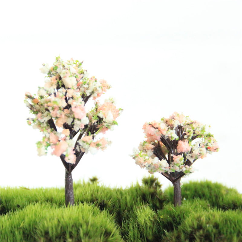 MageCrux Mini Peach Blossom Trees Micro Landscape Dollhouse Garden Decoration Accessory