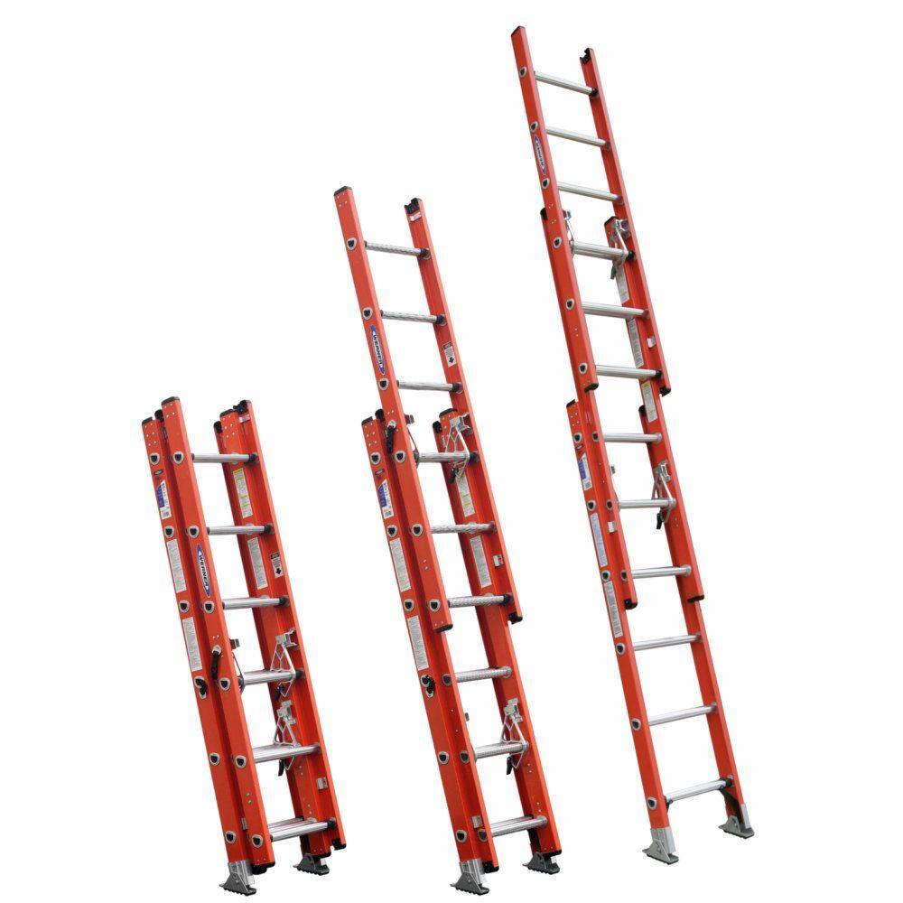 Werner 16 ft. Fiberglass Compact Extension Ladder with 300 lb. Load Capacity Type IA Duty Rating D6216-3