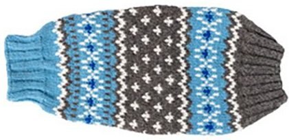 Chilly Dog Fairisle Wool Dog Sweater， Blue