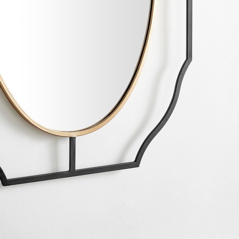 FirsTime   Co. Black and Gold Ramona Mirror  Metal