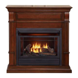 Duluth Forge Dual Fuel Ventless Gas Fireplace - 26000 BTU T-Stat Control Auburn Cherry Finish 170131