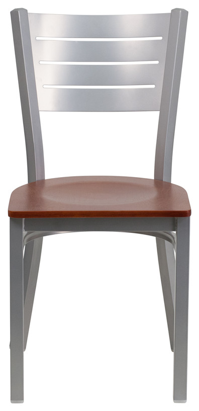 Silver Slat Chair Black Seat   Contemporary   Dining Chairs   by Beyond Design  ampMore  Houzz