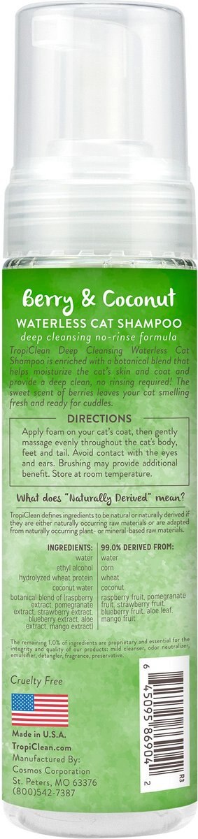 TropiClean Waterless Deep Cleaning Cat Shampoo