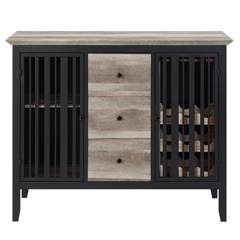 Acme Zudora SERVER Antique Oak   Sandy Black Finish