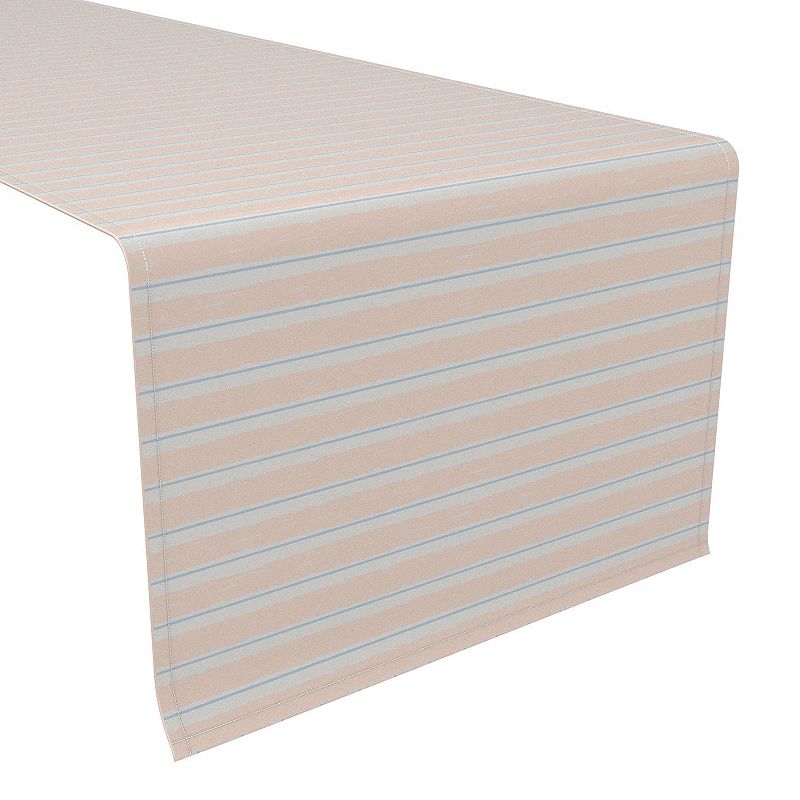 Table Runner， 100% Cotton， 16x90， Coral Beach Stripe