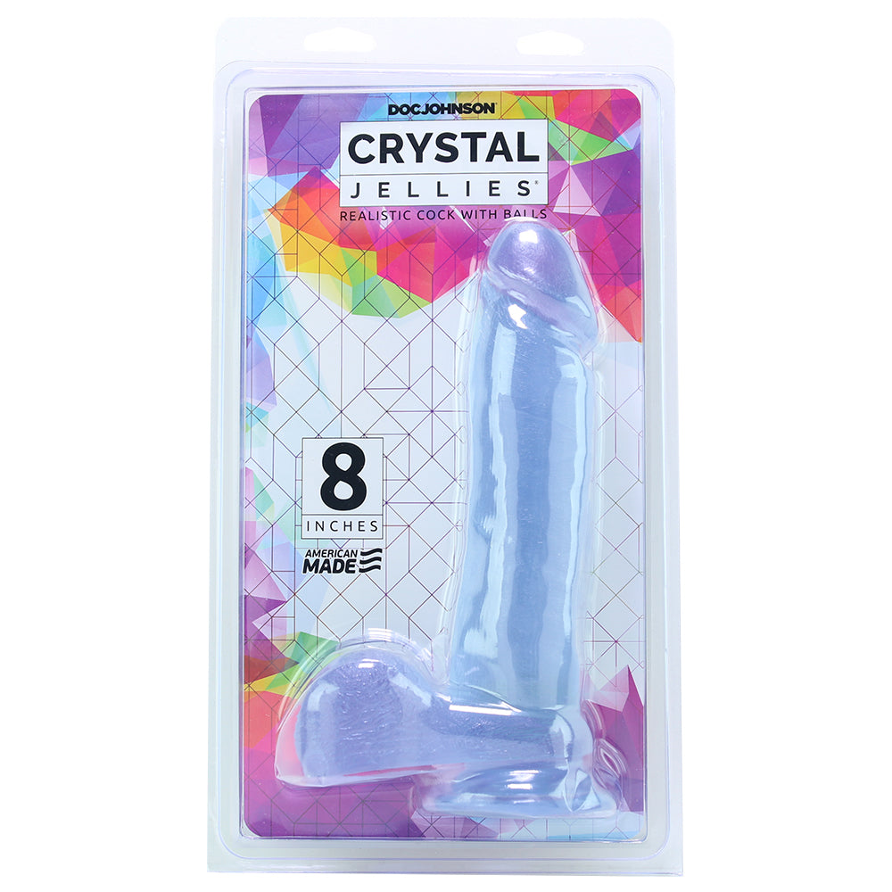 Crystal Jellies 8 Inch Realistic Ballsy Cock in Clear