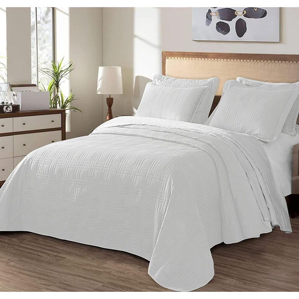 3 Piece Bedspread Coverlet Set