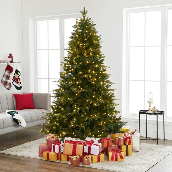 Traditional Artificial Christmas Tree with Lights，Prelit Christmas Tree，Pine Fir Christmas Tree with LED Lights