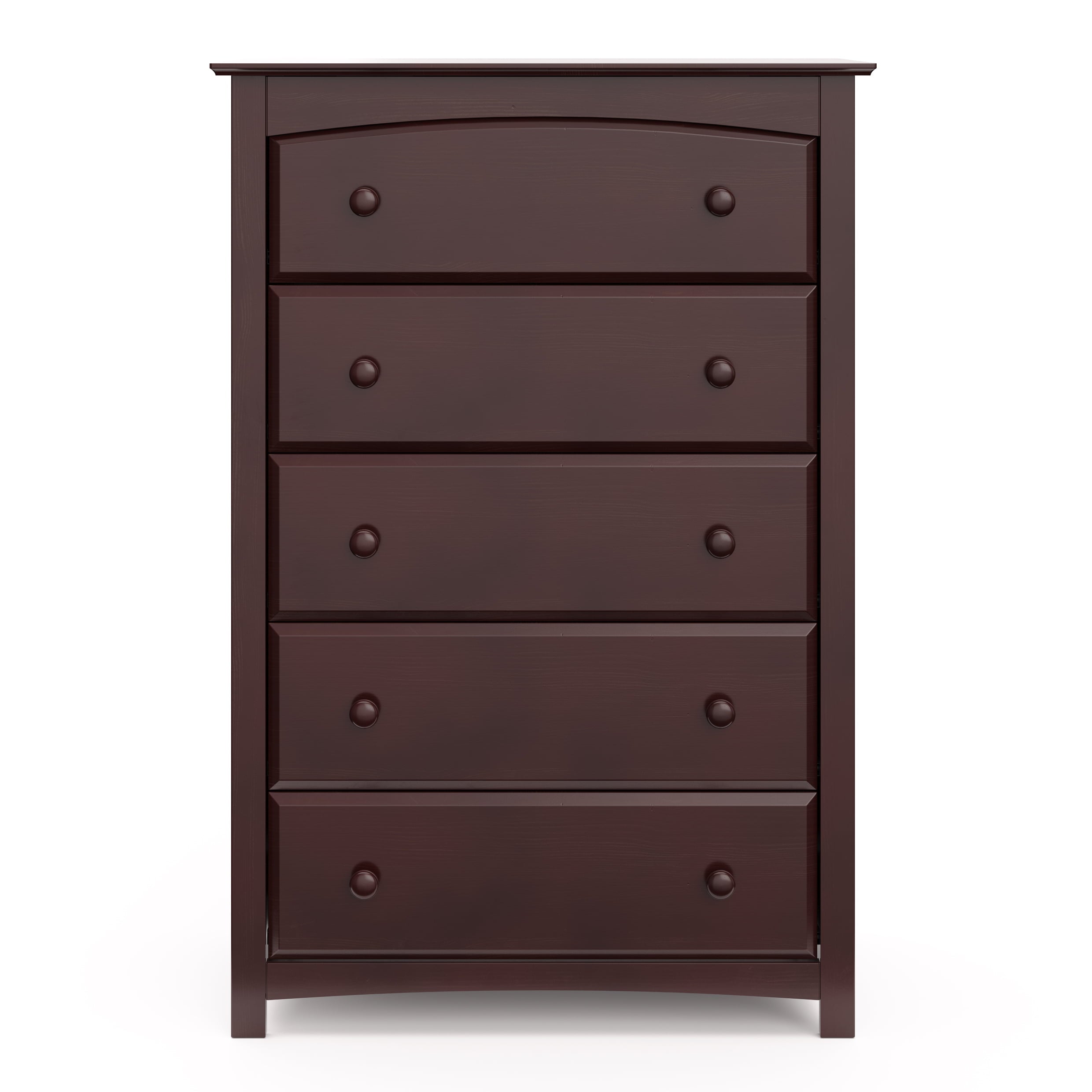 Storkcraft Kenton 5 Drawer Modern Vertical Dresser Espresso