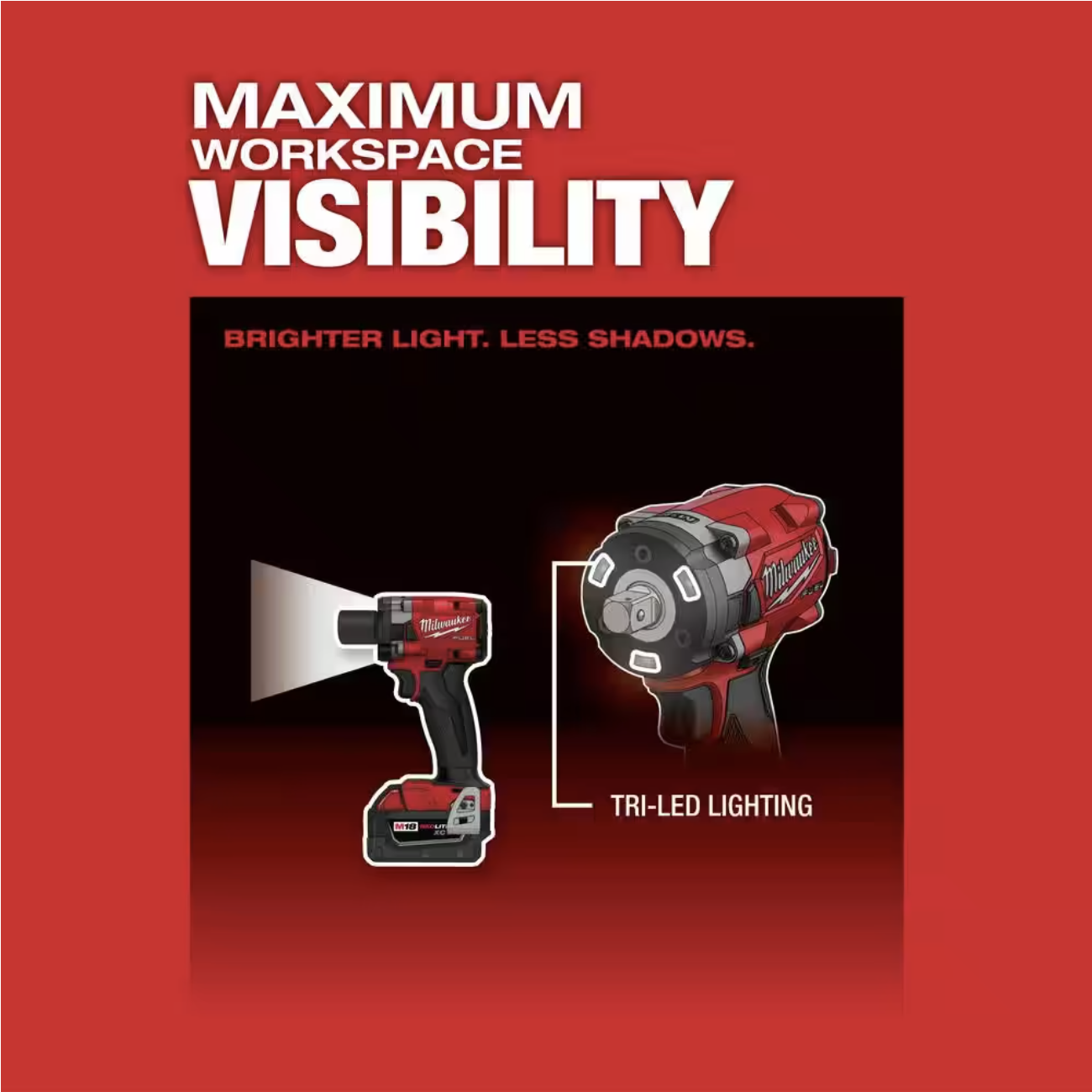 Milwaukee M18 FUEL GEN-3 18V Lithium-Ion Brushless Cordless 1/2 in. Compact Impact Wrench with Pin Detent (Tool-Only)