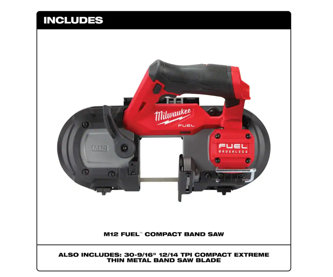 Milwaukee 2529-20-48-11-2412 M12 FUEL 12V Lithium-Ion Cordless Compact Band Saw With 3.0 Ah Battery Pack (2-Pack)