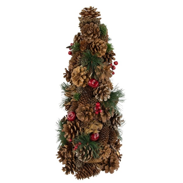 Pine Cone And Berries Christmas Tree Tabletop Decoration