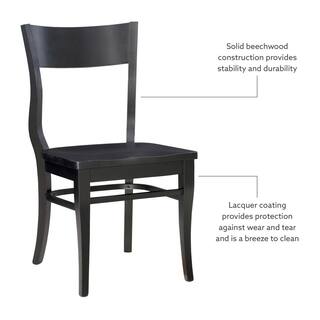 Linon Home Decor Choteau Black Wood Modern Farmhouse Side Chair (Set of 2) THDAC03623