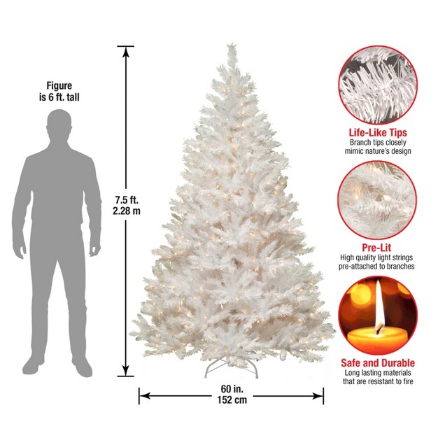 National Tree Company 7.5 Ft. Winchester White Pine Tree With Clear Lights