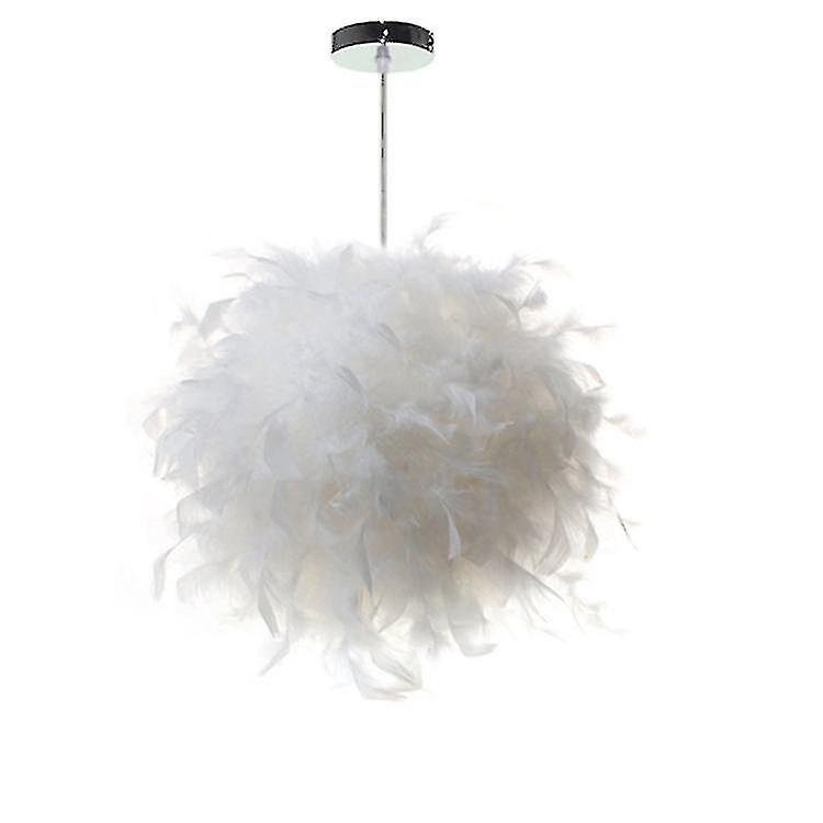 White Feather Ceiling Lampshade Pendant Non-electric Shade Shade Reducing Ring Pendant For Living Ro