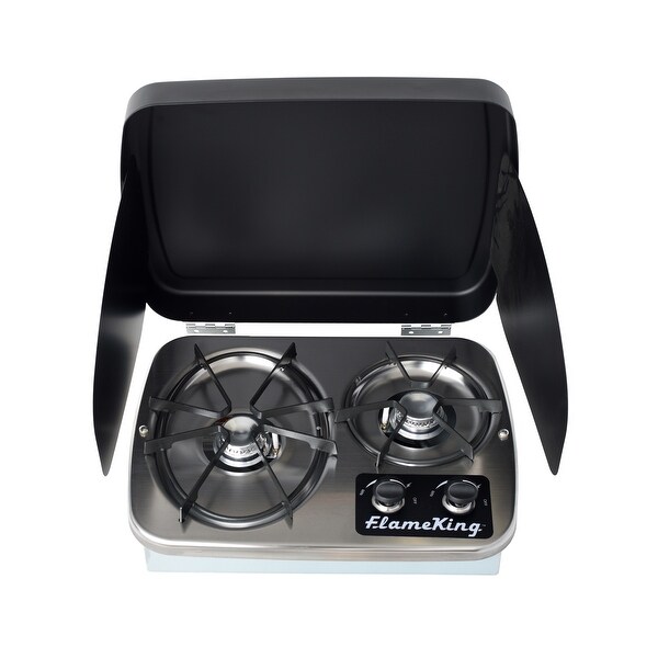 2-Burner Drop-In RV Cooktop Stove， includes Cover