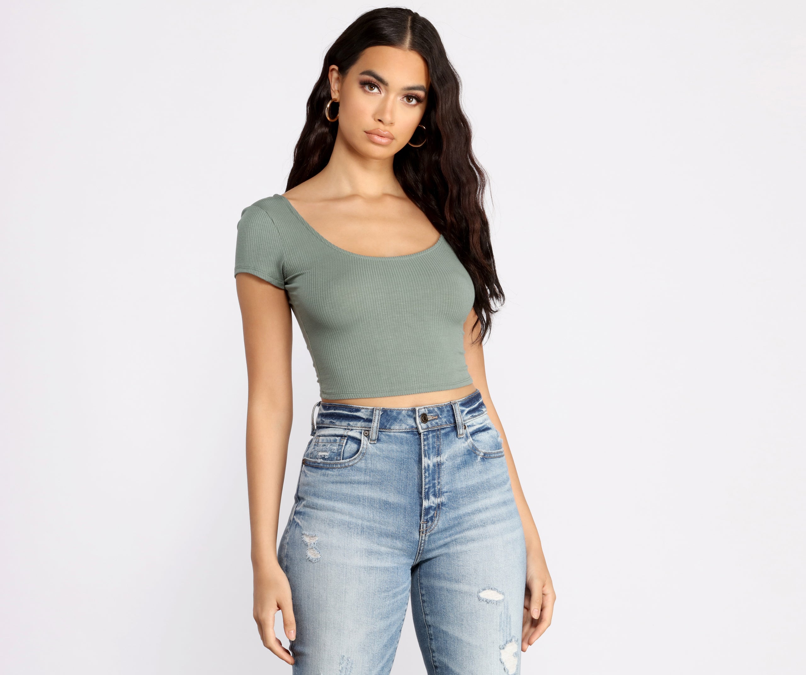 Sassy Strappy Back Cropped Tee