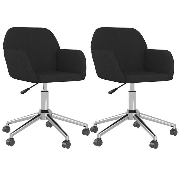 vidaXL Swivel Dining Chairs 2 pcs multi color Fabric