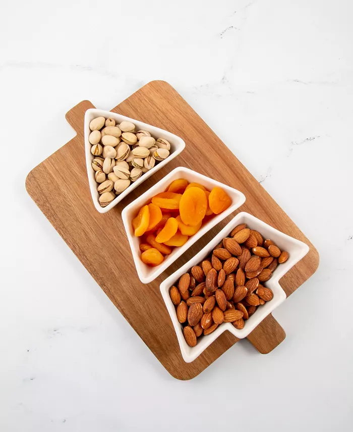 Thirstystone Condiment Bowl with Wooden Board Set of 4