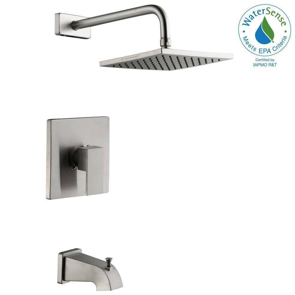 Glacier Bay Marx Single-Handle 1-Spray Tub and Shower Faucet in Brushed Nickel (Valve Included) HD873X-6404