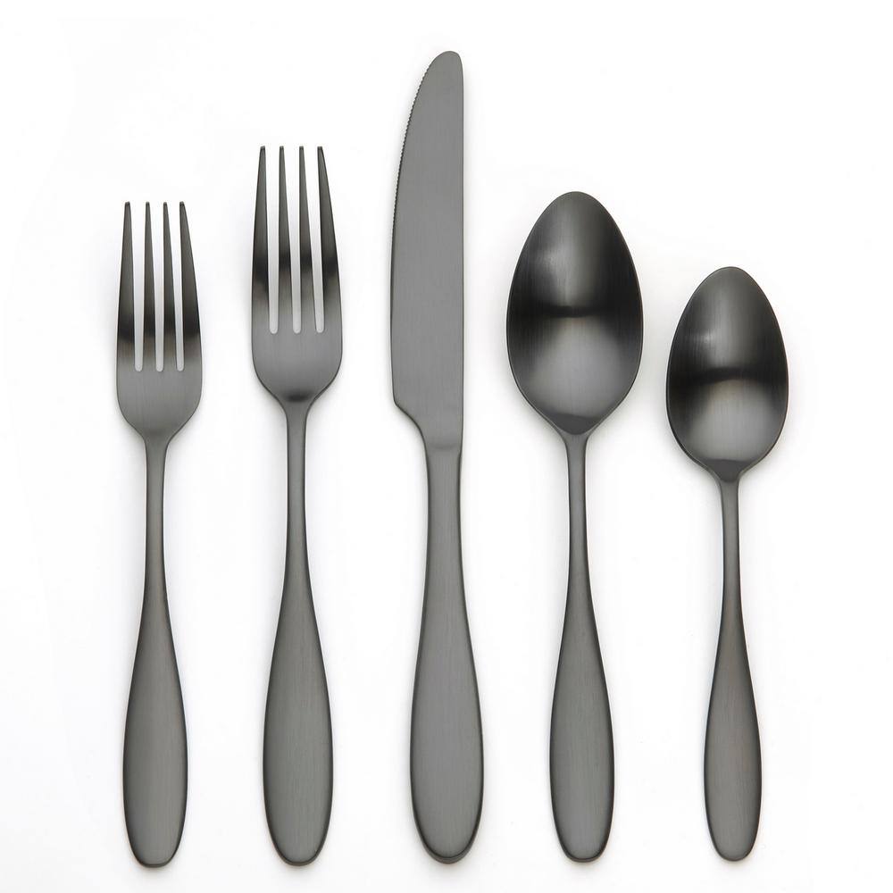 ORNATIVE Ellie 20 Piece Matte Black 180 Stainless Steel Flatware Set Service for 4 09320MBR1