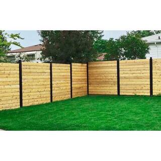 Slipfence 70 in. x 1-14 in. x 1-14 in. Black Aluminum Fence Channels for 6 ft. high fence 2 per pack includes screws. SF2-HCK06