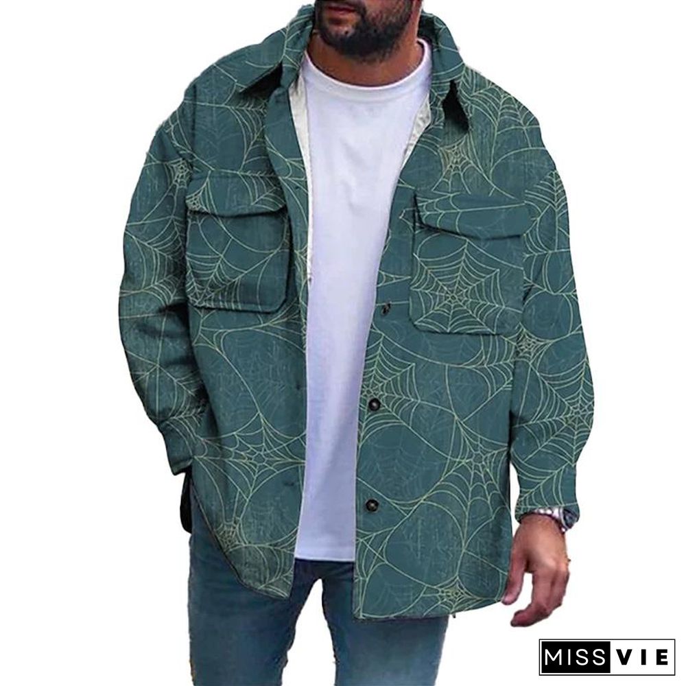 Men's Diamond Print Loose Jacket 28954364YM