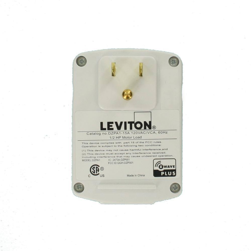 Leviton Decora Smart Plug-In Outlet with Z-Wave Technology White DZPA1-2BW