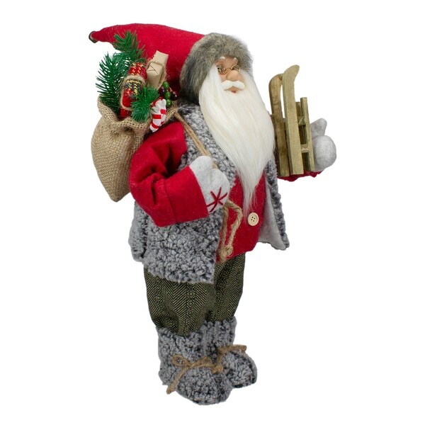 18 Standing Santa Christmas Figure Carrying Presents and a Sled