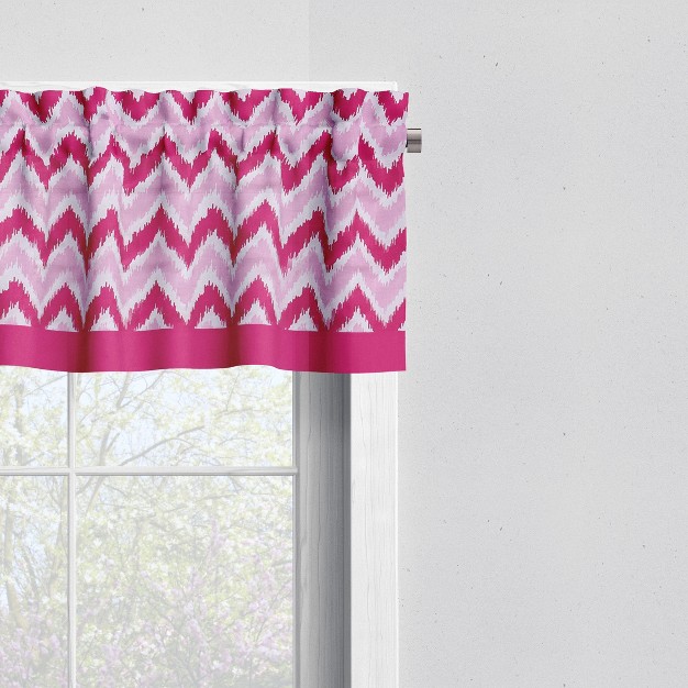 Bacati Mixnmatch Pink Chevron Zigzag Window Valance