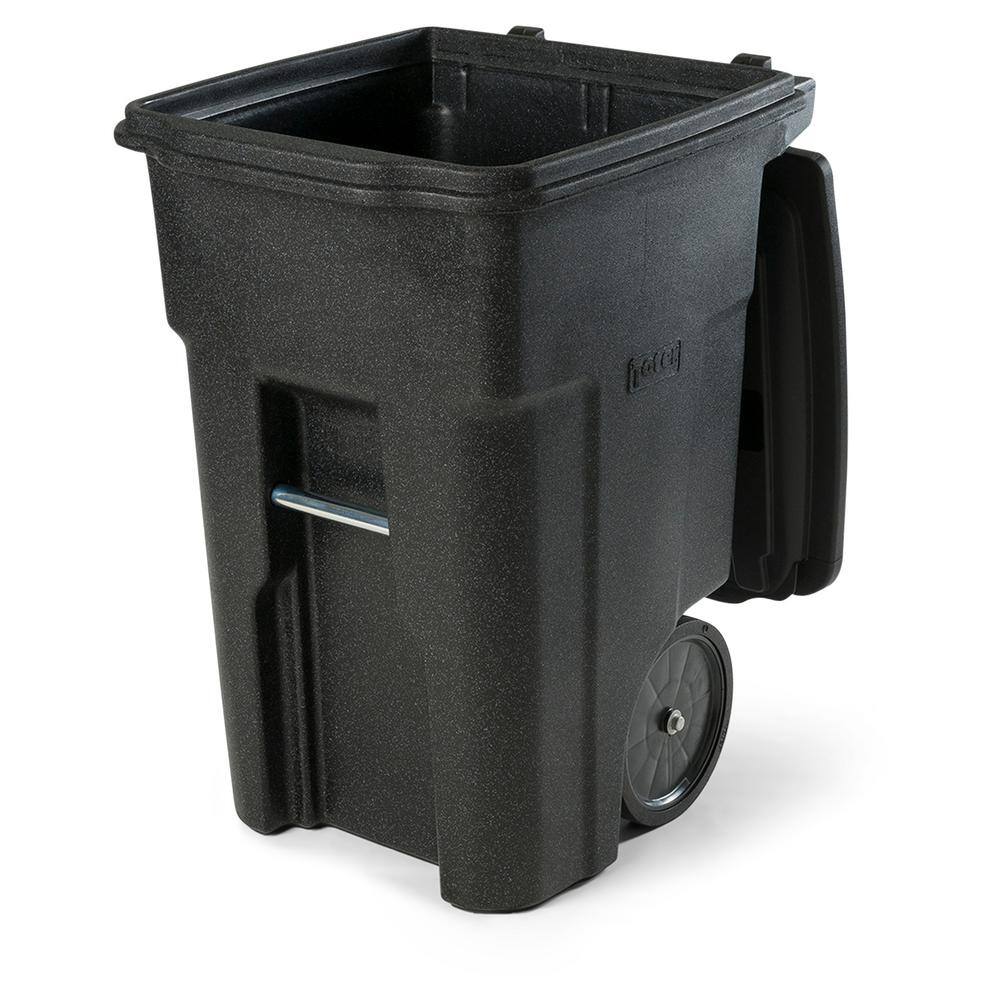 Toter 48 Gal. Blackstone Trash Can with Quiet Wheels and Attached Lid ANA48-56599