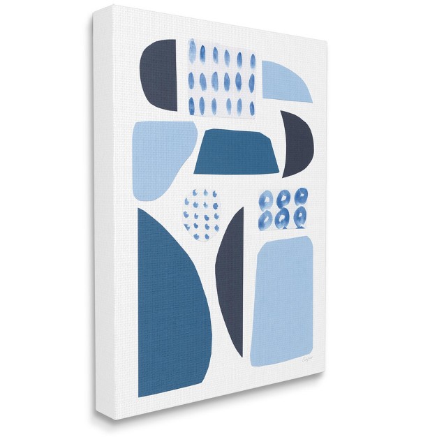 Stupell Industries Shades Of Blue Abstract Shapes Collage Design Gallery Wrapped Canvas Wall Art 16 X 20