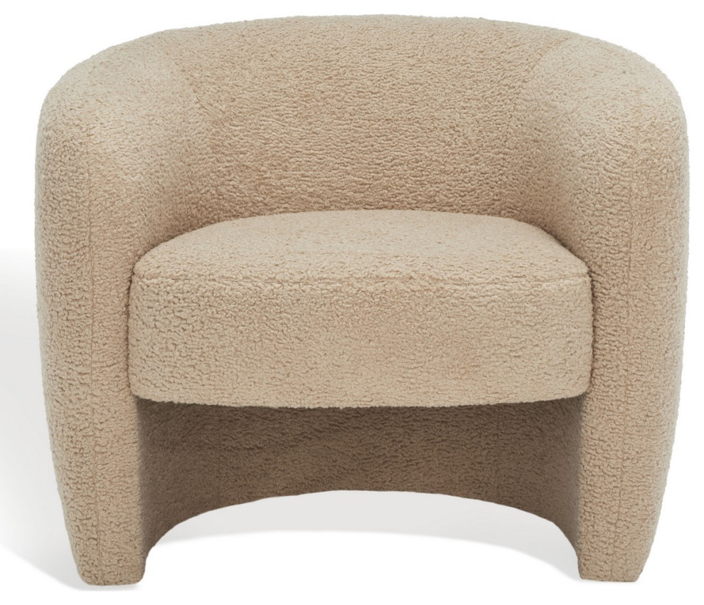 Safavieh Couture Everly Boucle Barrel Back Accent Chair   Midcentury   Armchairs And Accent Chairs   by Safavieh  Houzz