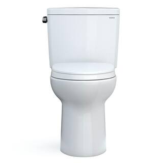 TOTO Drake Modern 2-Piece 1.28 GPF Single Flush Elongated ADA Comfort Height Toilet in Cotton White SoftClose Seat Included MS776124CEFG#01