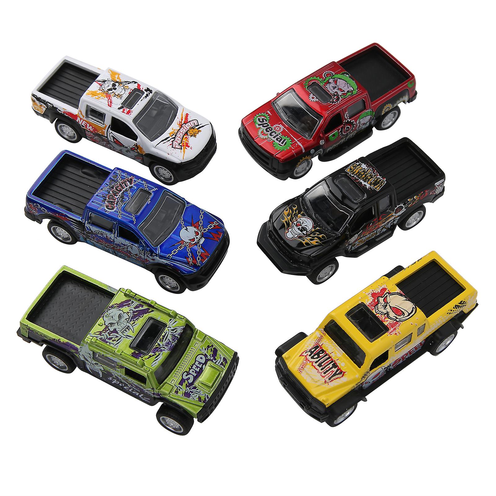 6pcs 1:64 Car Model Simulation Alloy Pickup Vehicle Set Pickup Truck Model Child Toy#1