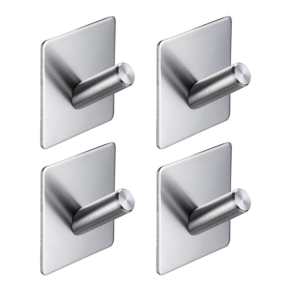 Aquaterior Stainless Steel Modern Robe Hooks 4-Pack