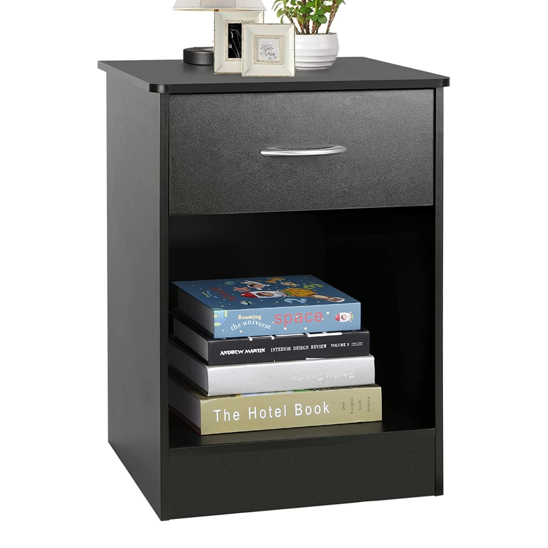 Nightstand with Drawer Bedside Table File Cabinet Storage with Sliding Drawer and Shelf