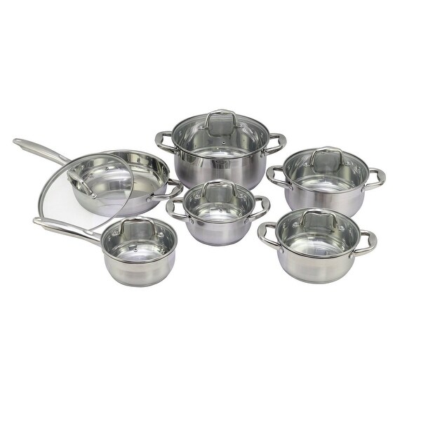 12 Piece Durable Stainless Steel Cookware Set - 12 Piece