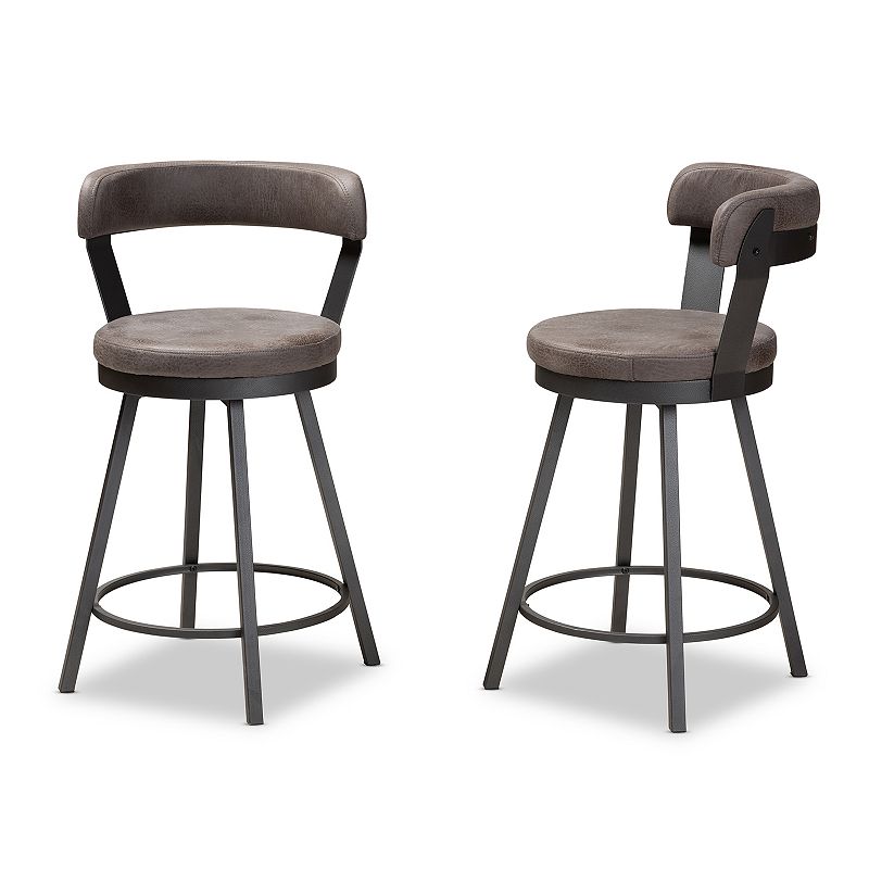 Baxton Studio Arcene Bar Stool 2-piece Set