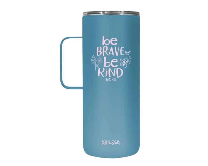 Kerusso Dual Wall Stainless Steel Be Kind Mug with Handle， 22 oz. - MUGS233