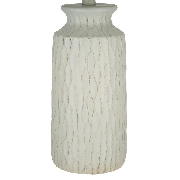 Textured 2-Tone Table Lamp， LED bulb included - 13x13x24.5