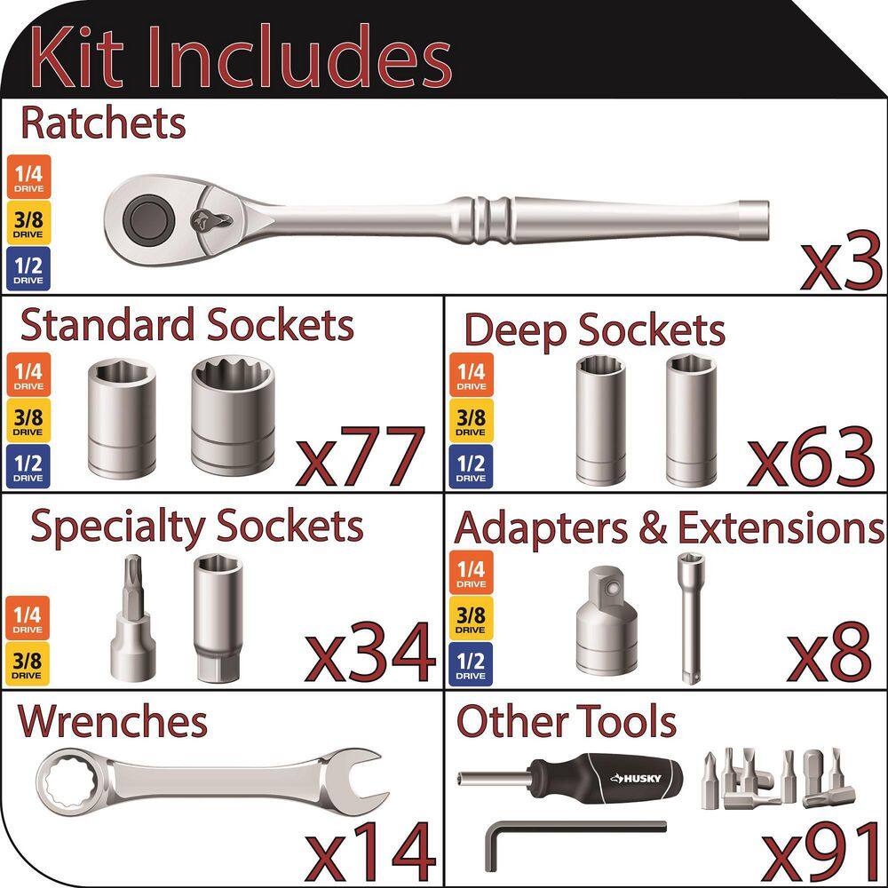 Husky Mechanics Tool Set (290-Piece) H290MTS