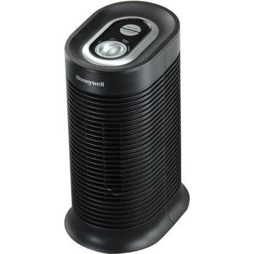 Honeywell AllergenPlus HEPA Tower Air Purifier， Airborne Allergen Reducer for Small Rooms (75 sq ft)， Black  Wildlfire/Smoke， Pollen， Pet Dander， and Dust Air Purifier， HPA060